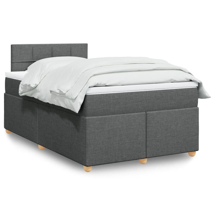 Pat box spring cu saltea, gri închis, 120x200 cm, textil - WALTI WALTI