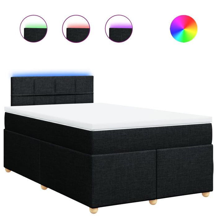 Pat box spring cu saltea, negru, 120x200 cm, textil - WALTI WALTI