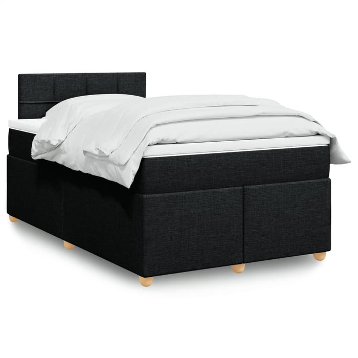 Pat box spring cu saltea, negru, 120x200 cm, textil - WALTI WALTI