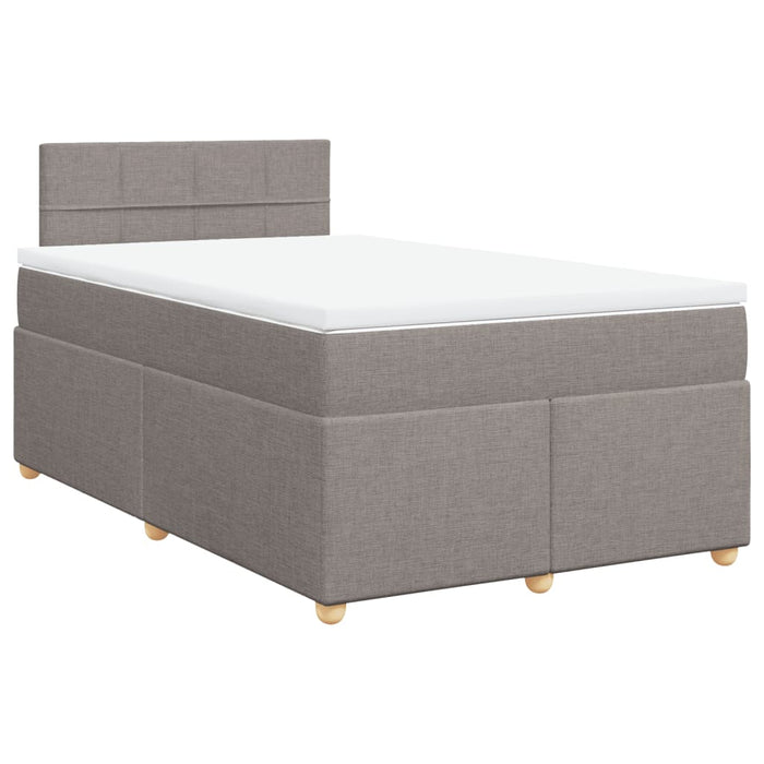 Pat box spring cu saltea, gri taupe, 120x200 cm, textil - WALTI WALTI