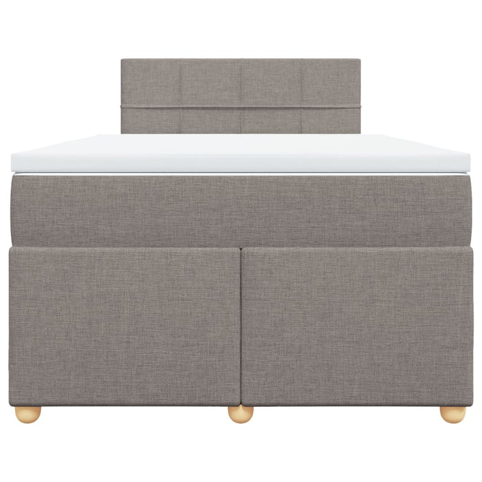 Pat box spring cu saltea, gri taupe, 120x200 cm, textil - WALTI WALTI