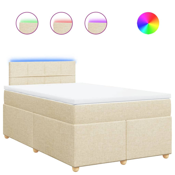 Pat box spring cu saltea, crem, 120x200 cm, textil - WALTI WALTI