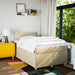 Pat box spring cu saltea, crem, 120x200 cm, textil - WALTI WALTI