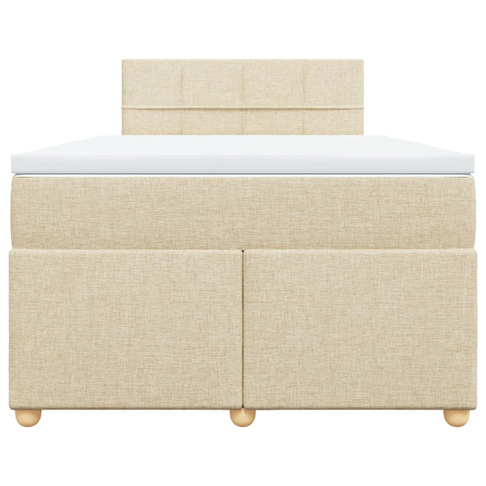Pat box spring cu saltea, crem, 120x200 cm, textil - WALTI WALTI