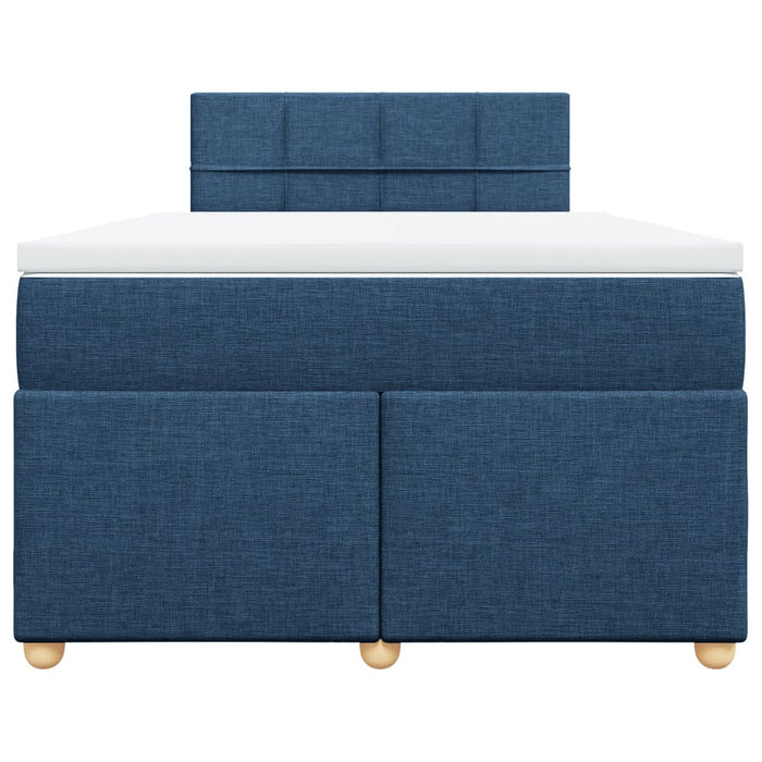 Pat box spring cu saltea, albastru, 120x200 cm, textil - WALTI WALTI