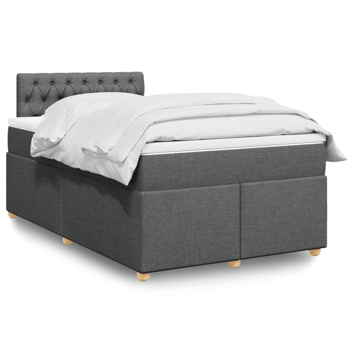 Pat box spring cu saltea, gri închis, 120x200 cm, textil - WALTI WALTI