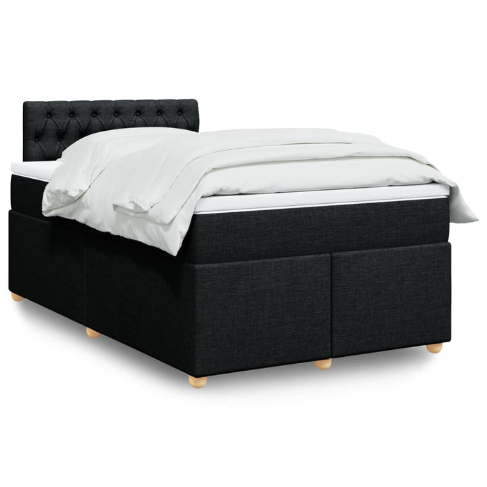 Pat box spring cu saltea, negru, 120x200 cm, textil - WALTI WALTI