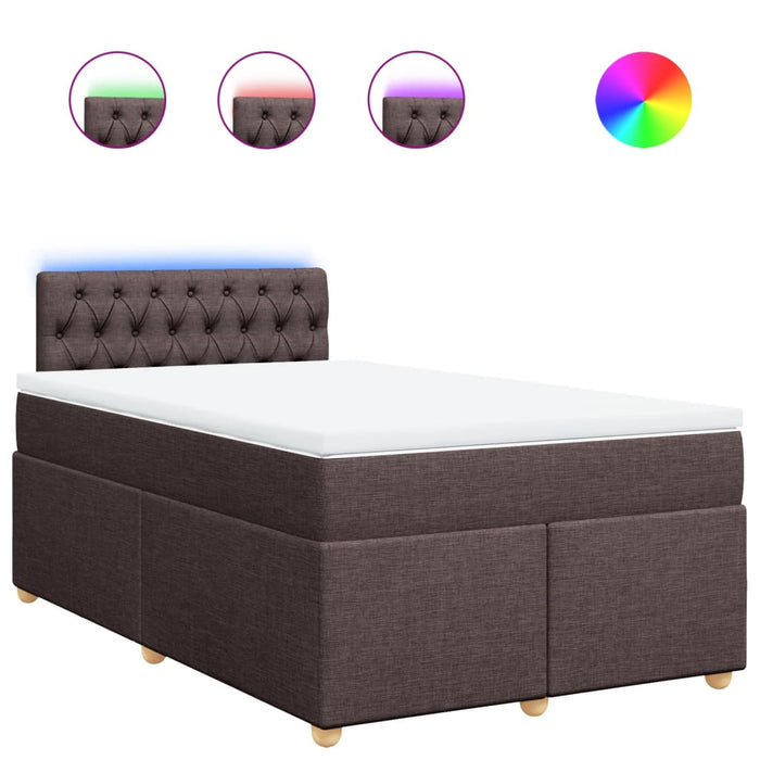 Pat box spring cu saltea, maro închis, 120x200 cm, textil - WALTI WALTI