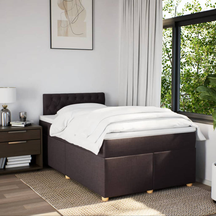 Pat box spring cu saltea, maro închis, 120x200 cm, textil - WALTI WALTI