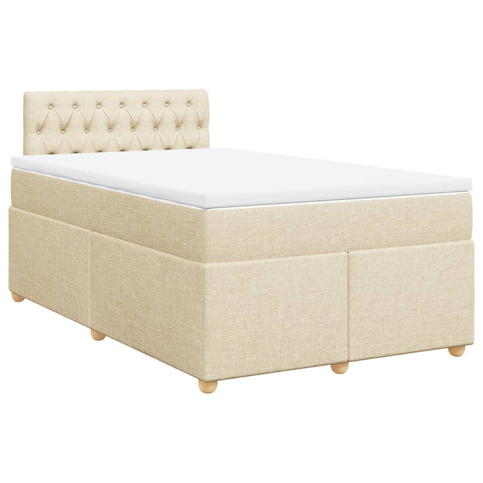 Pat box spring cu saltea, crem, 120x200 cm, textil - WALTI WALTI