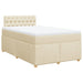 Pat box spring cu saltea, crem, 120x200 cm, textil - WALTI WALTI