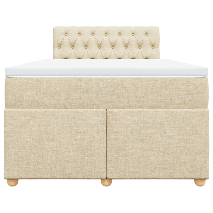 Pat box spring cu saltea, crem, 120x200 cm, textil - WALTI WALTI