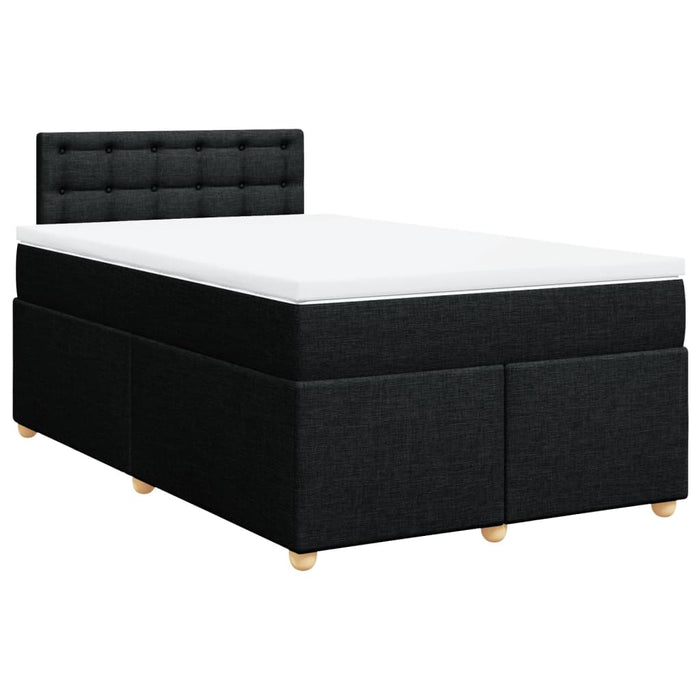 Pat box spring cu saltea, negru, 120x200 cm, textil - WALTI WALTI
