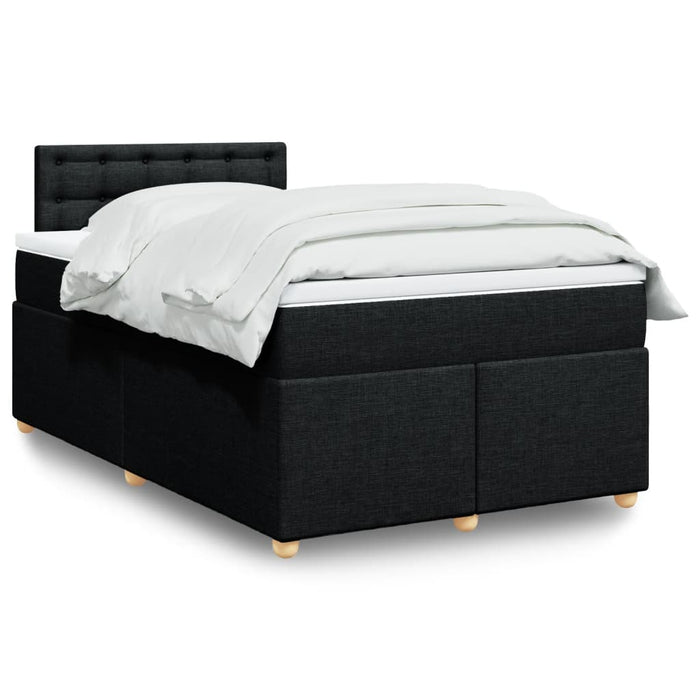 Pat box spring cu saltea, negru, 120x200 cm, textil - WALTI WALTI