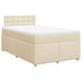 Pat box spring cu saltea, crem, 120x200 cm, textil - WALTI WALTI
