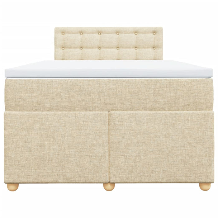 Pat box spring cu saltea, crem, 120x200 cm, textil - WALTI WALTI