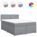 Pat box spring cu saltea, gri deschis, 140x190 cm, textil - WALTI WALTI