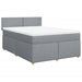 Pat box spring cu saltea, gri deschis, 140x190 cm, textil - WALTI WALTI