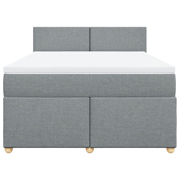 Pat box spring cu saltea, gri deschis, 140x190 cm, textil - WALTI WALTI