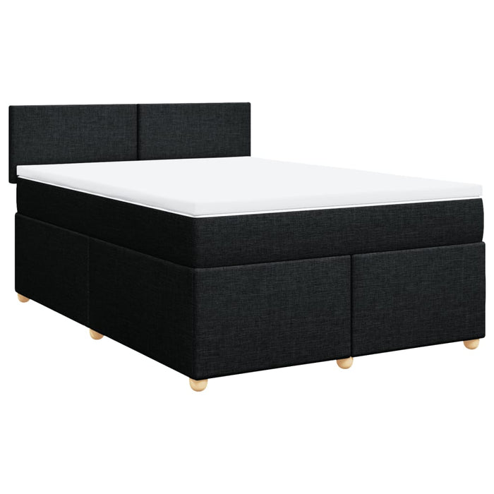 Pat box spring cu saltea, negru, 140x190 cm, textil - WALTI WALTI
