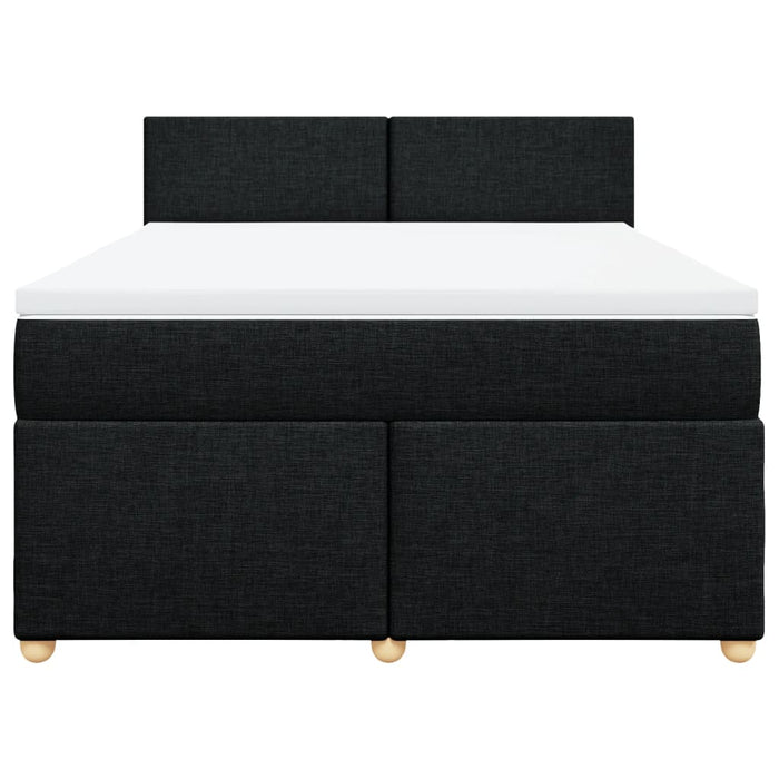 Pat box spring cu saltea, negru, 140x190 cm, textil - WALTI WALTI