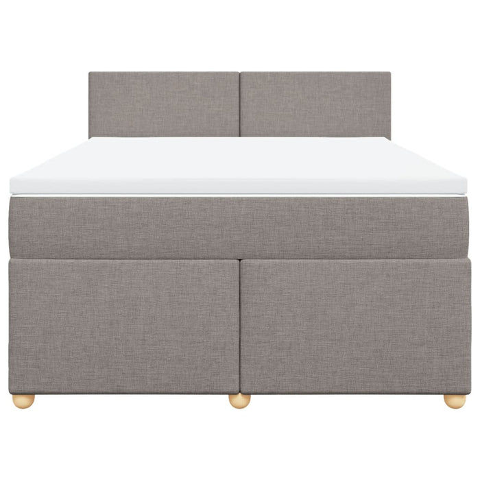 Pat box spring cu saltea, gri taupe, 140x200 cm, textil - WALTI WALTI