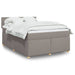Pat box spring cu saltea, gri taupe, 140x200 cm, textil - WALTI WALTI