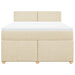 Pat box spring cu saltea, crem, 140x200 cm, textil - WALTI WALTI