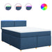 Pat box spring cu saltea, albastru, 140x200 cm, textil - WALTI WALTI