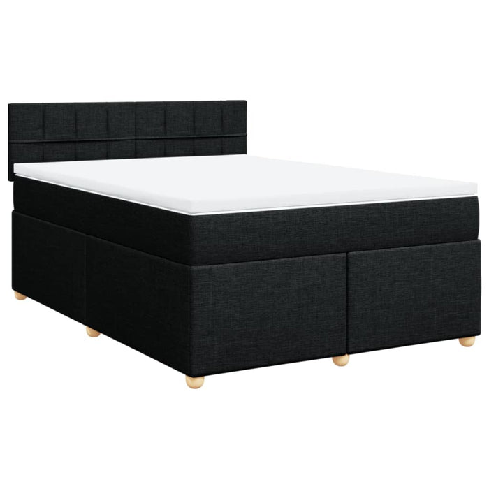 Pat box spring cu saltea, negru, 140x190 cm, textil - WALTI WALTI
