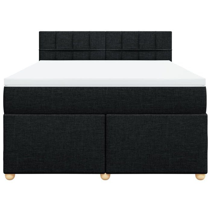 Pat box spring cu saltea, negru, 140x190 cm, textil - WALTI WALTI