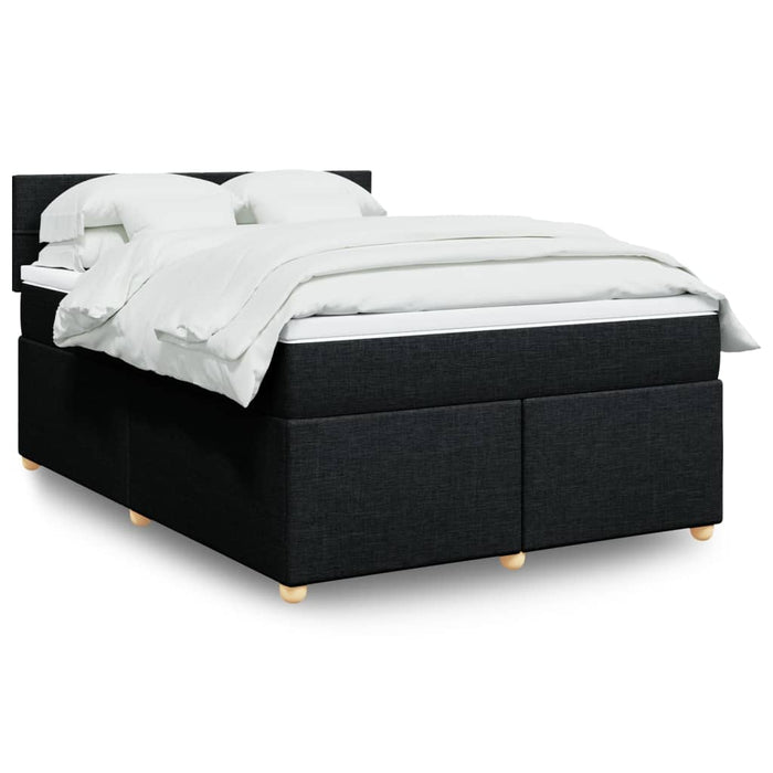 Pat box spring cu saltea, negru, 140x190 cm, textil - WALTI WALTI
