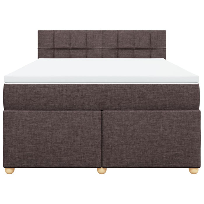 Pat box spring cu saltea, maro închis, 140x200 cm, textil - WALTI WALTI