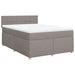 Pat box spring cu saltea, gri taupe, 140x200 cm, textil - WALTI WALTI