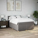 Pat box spring cu saltea, gri taupe, 140x200 cm, textil - WALTI WALTI