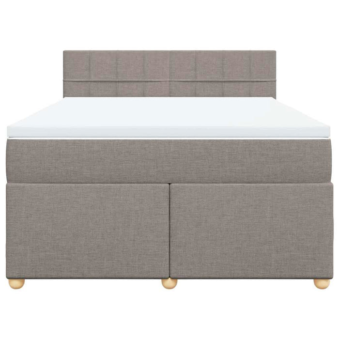 Pat box spring cu saltea, gri taupe, 140x200 cm, textil - WALTI WALTI