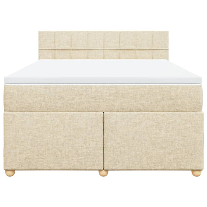 Pat box spring cu saltea, crem, 140x200 cm, textil - WALTI WALTI