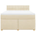 Pat box spring cu saltea, crem, 140x200 cm, textil - WALTI WALTI