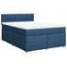 Pat box spring cu saltea, albastru, 140x200 cm, textil - WALTI WALTI
