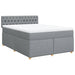 Pat box spring cu saltea, gri deschis, 140x190 cm, textil - WALTI WALTI