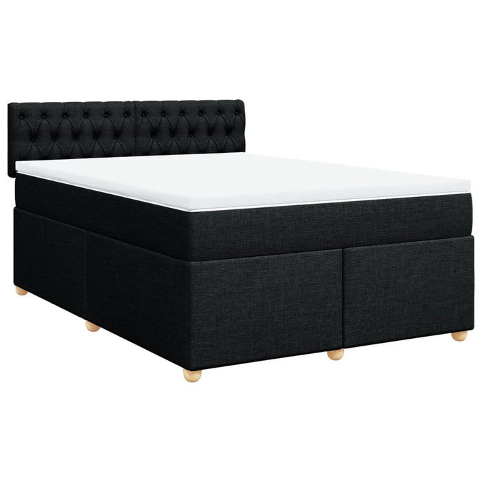 Pat box spring cu saltea, negru, 140x190 cm, textil - WALTI WALTI