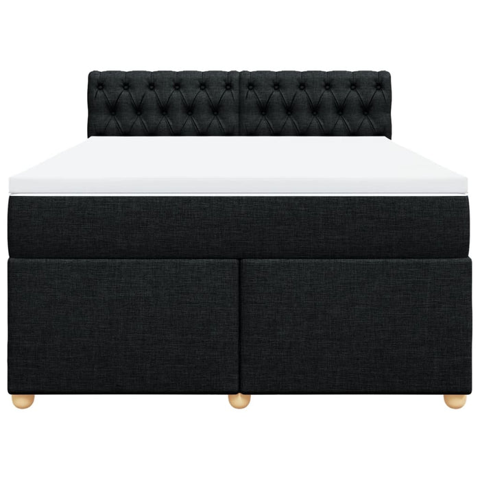 Pat box spring cu saltea, negru, 140x190 cm, textil - WALTI WALTI