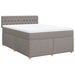 Pat box spring cu saltea, gri taupe, 140x200 cm, textil - WALTI WALTI