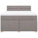 Pat box spring cu saltea, gri taupe, 140x200 cm, textil - WALTI WALTI
