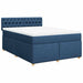 Pat box spring cu saltea, albastru, 140x200 cm, textil - WALTI WALTI