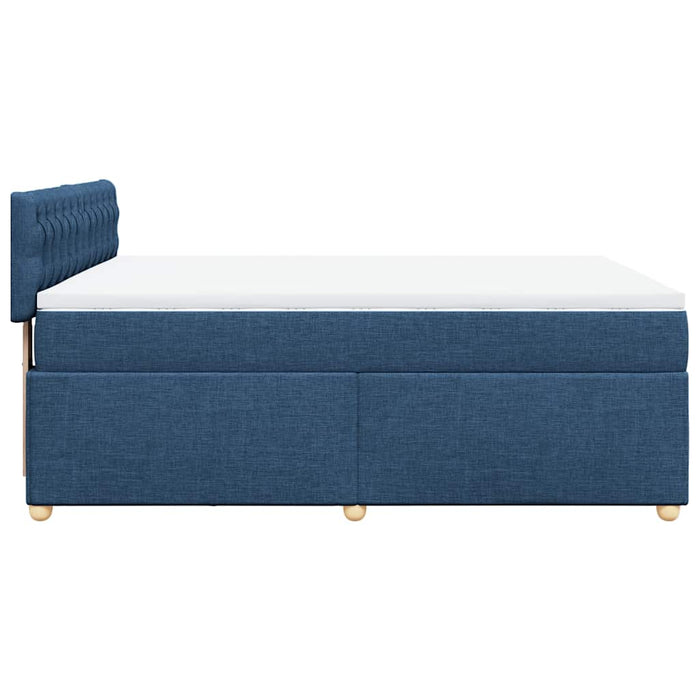 Pat box spring cu saltea, albastru, 140x200 cm, textil - WALTI WALTI