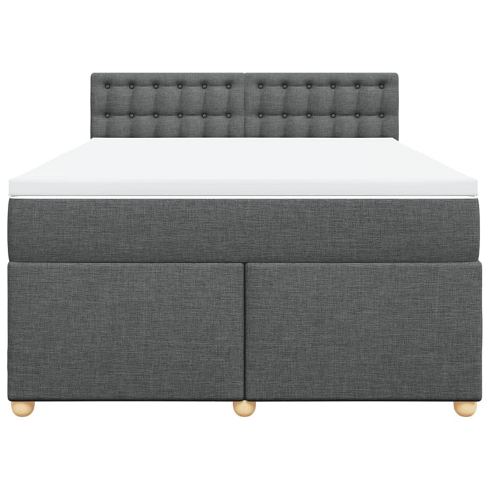 Pat box spring cu saltea, gri închis, 140x190 cm, textil - WALTI WALTI