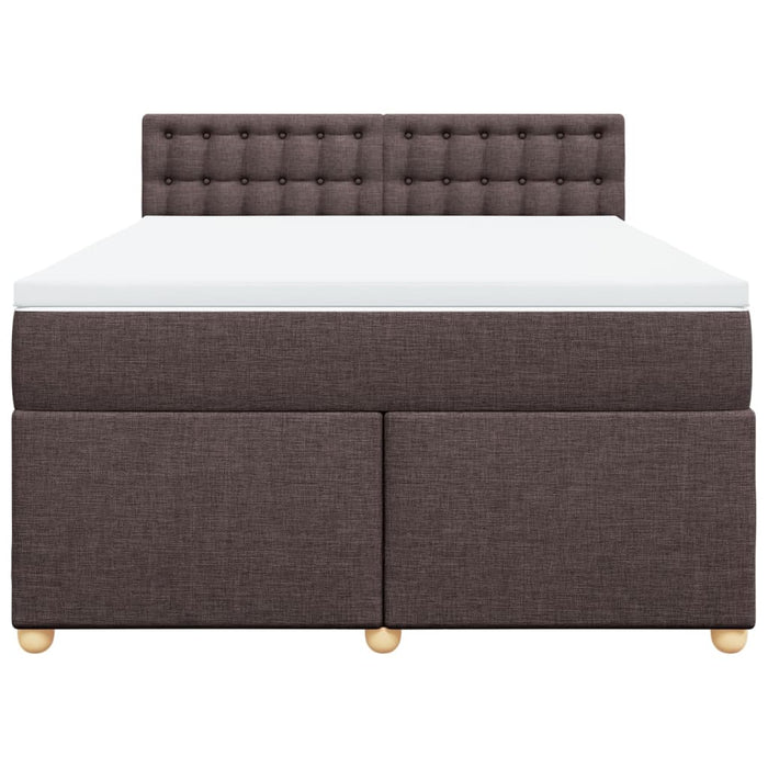 Pat box spring cu saltea, maro închis, 140x200 cm, textil - WALTI WALTI