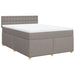 Pat box spring cu saltea, gri taupe, 140x200 cm, textil - WALTI WALTI