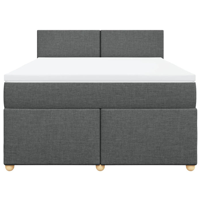 Pat box spring cu saltea, gri închis, 140x200 cm, textil - WALTI WALTI